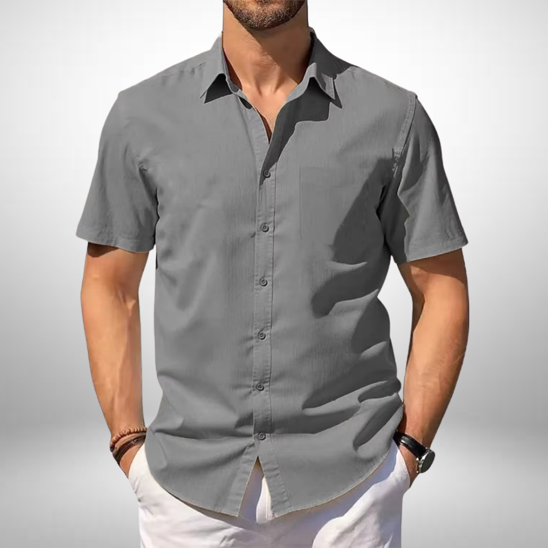 Elegantes Herren Kurzarmhemd – Grau