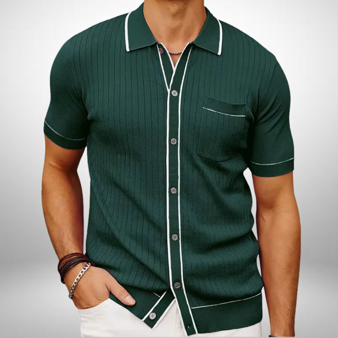 Strukturiertes Pima Baumwolle Poloshirt – Grün
